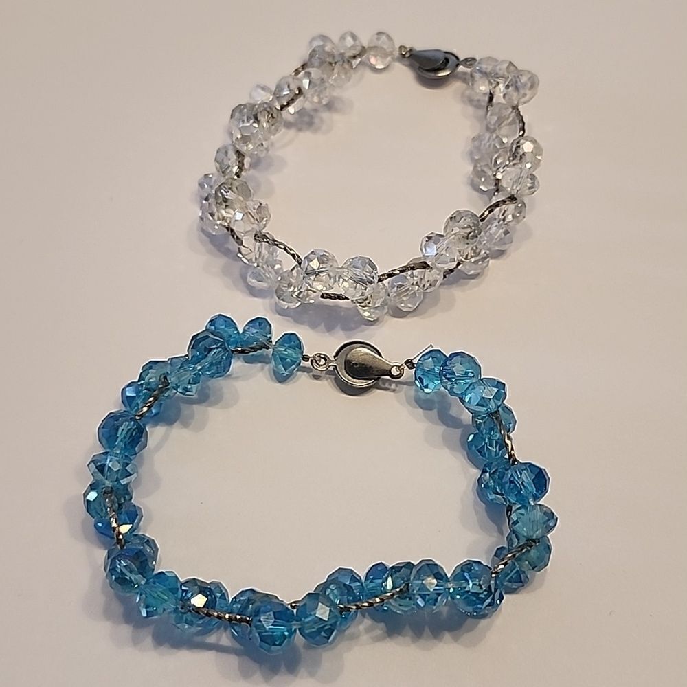 Teng Yue Crystal Bracelets Blue Clear Silver
